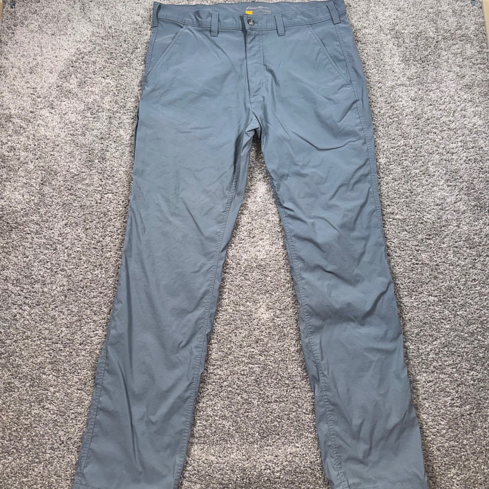 Eddie Bauer Travex Pants Mens Stretch Blue Grey 38x36 EXCELLENT